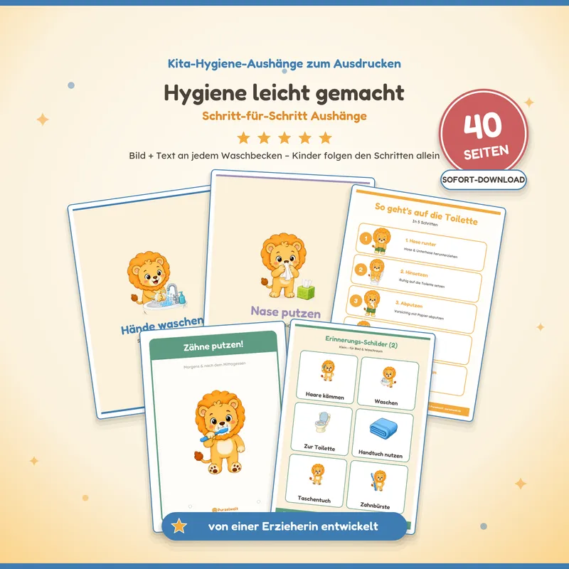 Vorschau: Hygiene-Aushänge – Kita-Material zum Ausdrucken