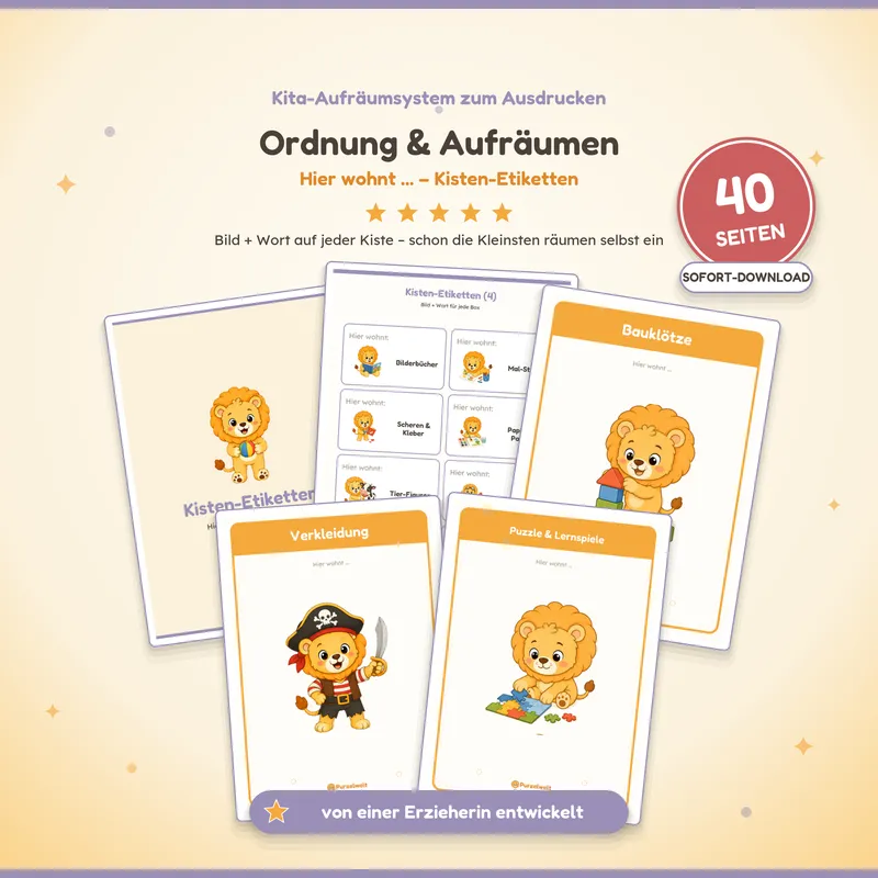 Vorschau: Ordnung & Aufräumen – Kita-Material zum Ausdrucken