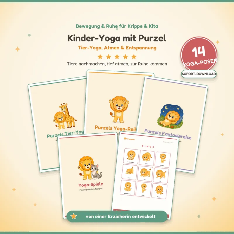 Vorschau: Kinder-Yoga mit Purzel – Kita-Material zum Ausdrucken