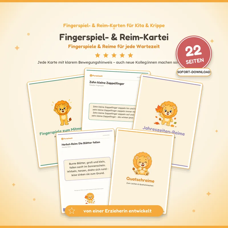 Vorschau: Fingerspiel- & Reim-Kartei – Kita-Material zum Ausdrucken