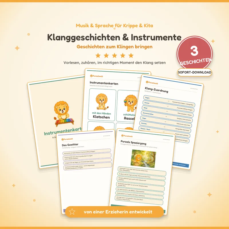Vorschau: Klanggeschichten & Instrumente – Kita-Material zum Ausdrucken