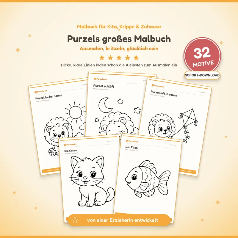Vorschau: Purzels-Malbuch – Kita-Material zum Ausdrucken