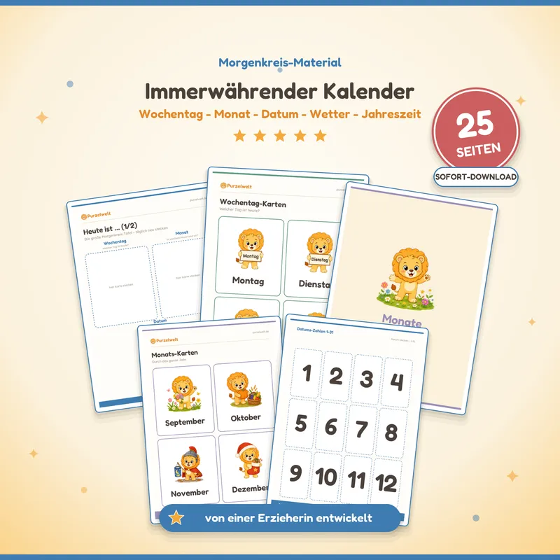 Vorschau: Immerwährender Kalender – Kita-Material zum Ausdrucken