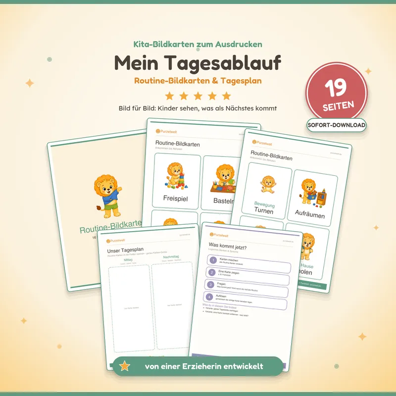 Vorschau: Mein Tagesablauf – Kita-Material zum Ausdrucken