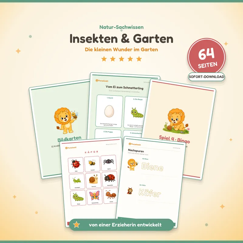 Vorschau: Insekten & Garten – Kita-Material zum Ausdrucken
