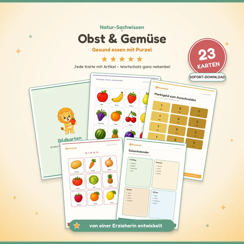 Vorschau: Obst & Gemüse – Kita-Material zum Ausdrucken