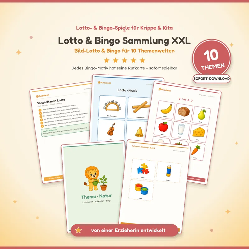 Vorschau: Lotto-Bingo-Sammlung-XXL – Kita-Material zum Ausdrucken