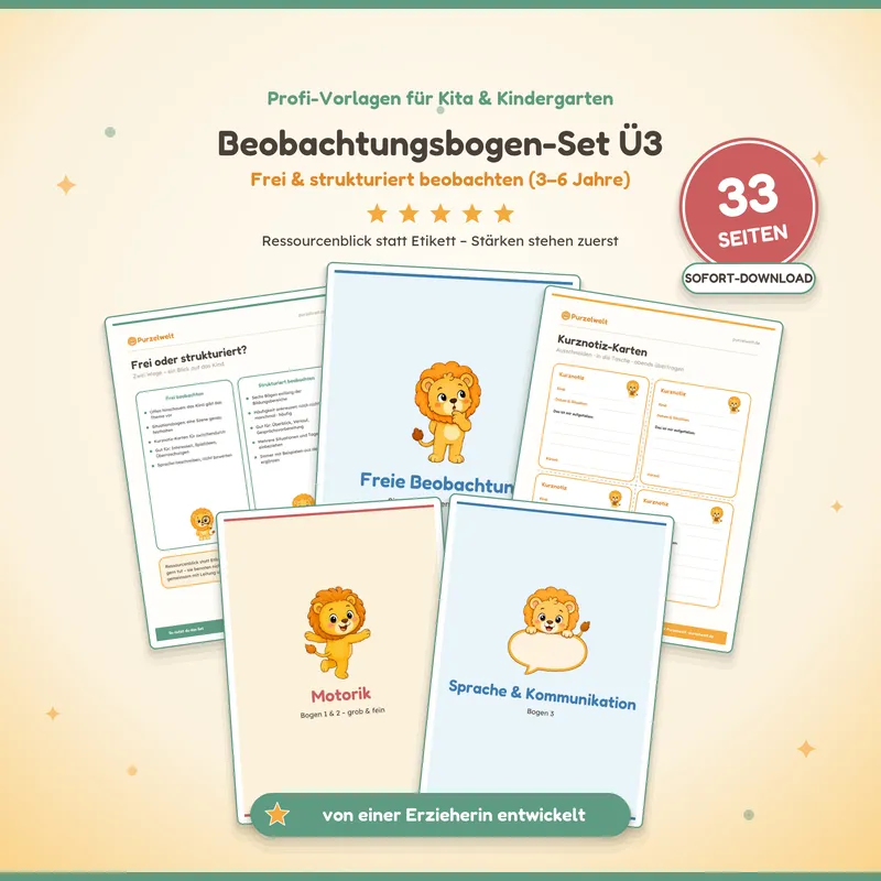 Vorschau: Beobachtungsbogen-Set Ü3 – Kita-Material zum Ausdrucken