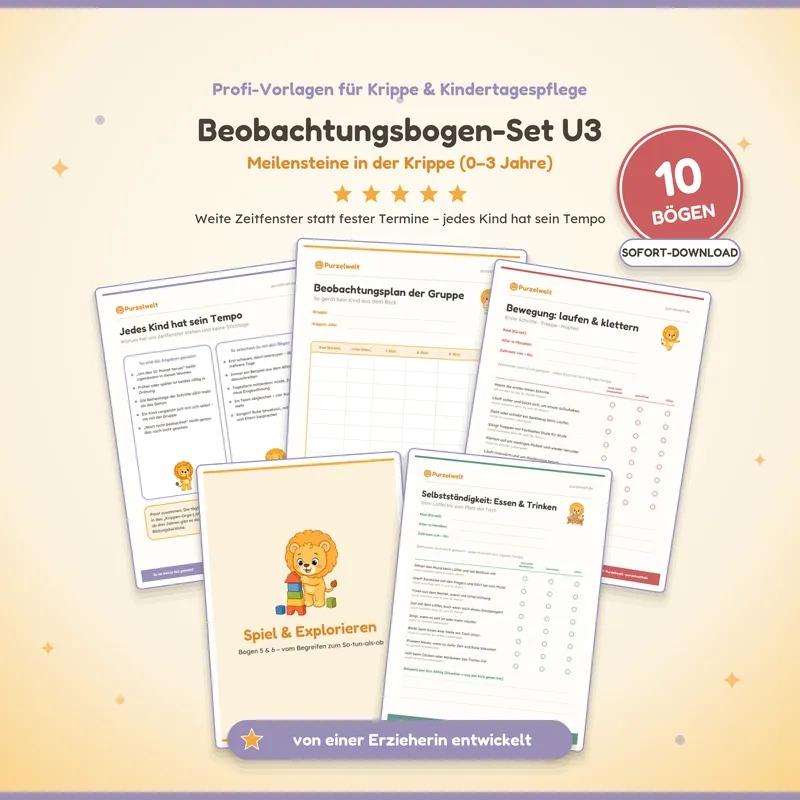 Vorschau: Beobachtungsbogen-Set U3/Krippe – Kita-Material zum Ausdrucken