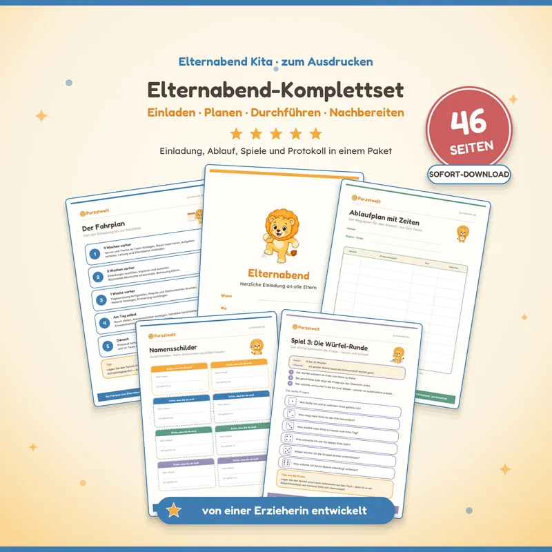 Vorschau: Elternabend-Komplettset – Kita-Material zum Ausdrucken