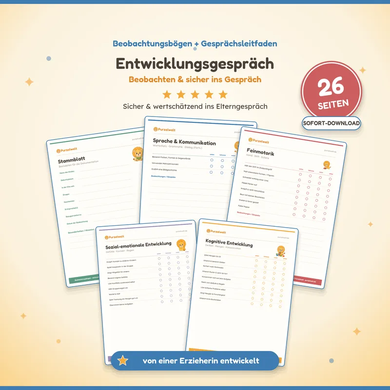 Vorschau: Entwicklungsgespräch-Vorbereitung – Kita-Material zum Ausdrucken
