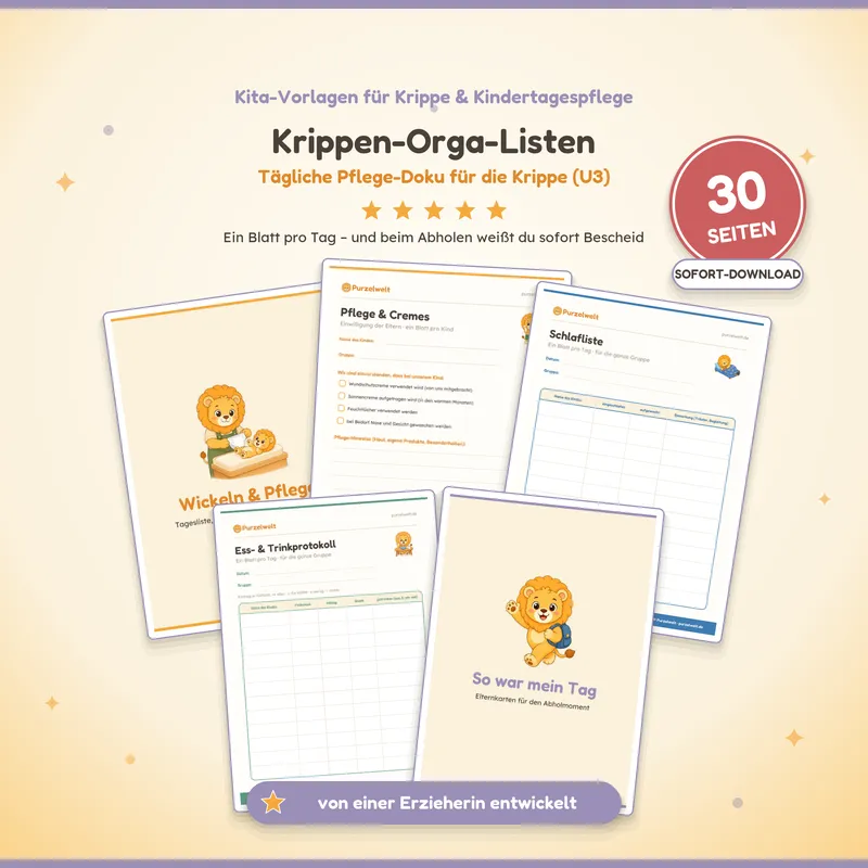 Vorschau: Krippen-Orga-Listen (U3) – Kita-Material zum Ausdrucken